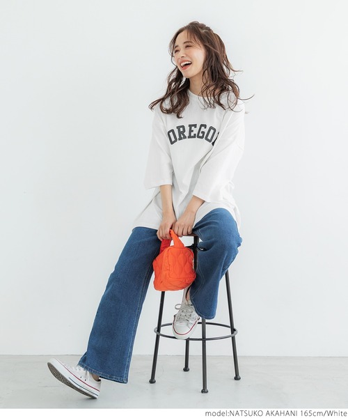 coca(coca)(コカ)の「ビッグシルエットプリントTee(Tシャツ/カットソー・レディース・ホワイト/ライトグレー/グリーン・ONE SIZE)」の6枚目の写真
