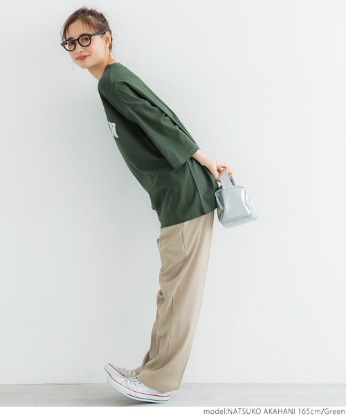 coca(coca)(コカ)の「ビッグシルエットプリントTee(Tシャツ/カットソー・レディース・ホワイト/ライトグレー/グリーン・ONE SIZE)」の11枚目の写真