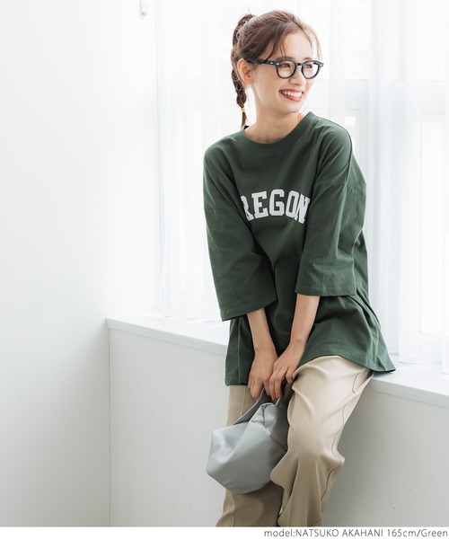 coca(coca)(コカ)の「ビッグシルエットプリントTee(Tシャツ/カットソー・レディース・ホワイト/ライトグレー/グリーン・ONE SIZE)」の13枚目の写真