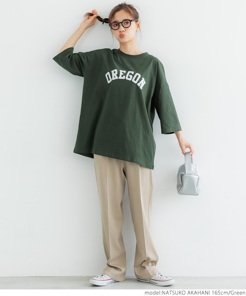 coca(coca)(コカ)の「ビッグシルエットプリントTee(Tシャツ/カットソー・レディース・ホワイト/ライトグレー/グリーン・ONE SIZE)」の14枚目の写真