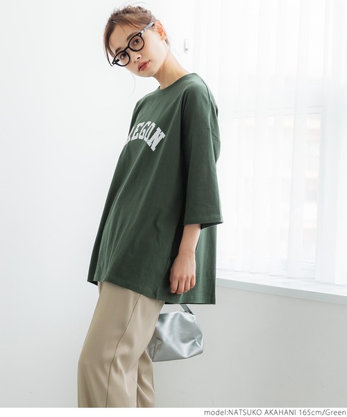 coca(coca)(コカ)の「ビッグシルエットプリントTee(Tシャツ/カットソー・レディース・ホワイト/ライトグレー/グリーン・ONE SIZE)」の15枚目の写真