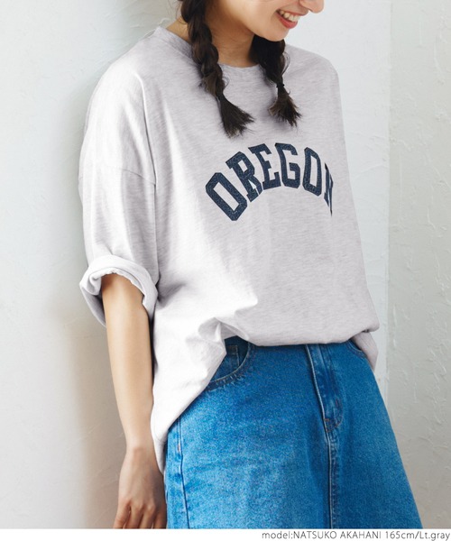 coca(coca)(コカ)の「ビッグシルエットプリントTee(Tシャツ/カットソー・レディース・ホワイト/ライトグレー/グリーン・ONE SIZE)」の19枚目の写真