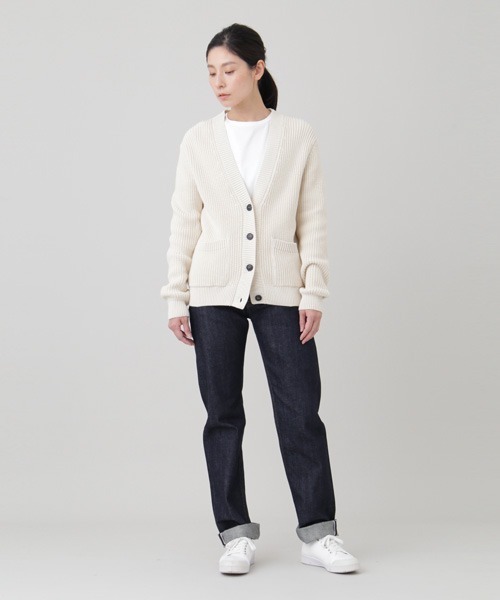SUNSPEL（サンスペル）の「WOMEN’S HALF CARDIGAN COTTON（カーディガン/ボレロ・レディース・オフホワイト/オリーブ・2）」の3枚目の写真