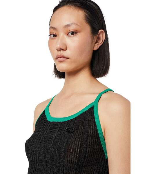 DIESEL（ディーゼル）の「レディース ニット トップス キャミソール リブ ラメ（キャミソール・レディース・ブラック・MEDIUM/X-LARGE/SMALL/LARGE）」の4枚目の写真