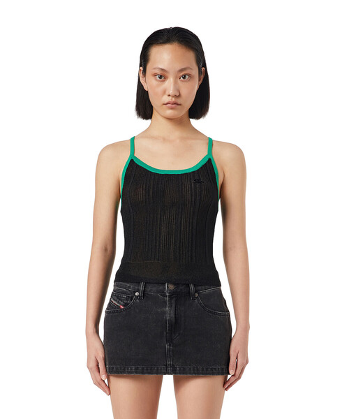 DIESEL（ディーゼル）の「レディース ニット トップス キャミソール リブ ラメ（キャミソール・レディース・ブラック・MEDIUM/X-LARGE/SMALL/LARGE）」の7枚目の写真