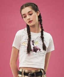 A'GEM/9 × .kom『 FANCY CLUB/ファンシークラブ』MINOU CROP TEE/クロップド 半袖カットソー
