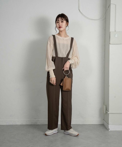 Amiur（エミレ）の「stripe knit pullover（Tシャツ/カットソー・レディース・グリーン/アイボリー/ブラウン・FREE）」の7枚目の写真
