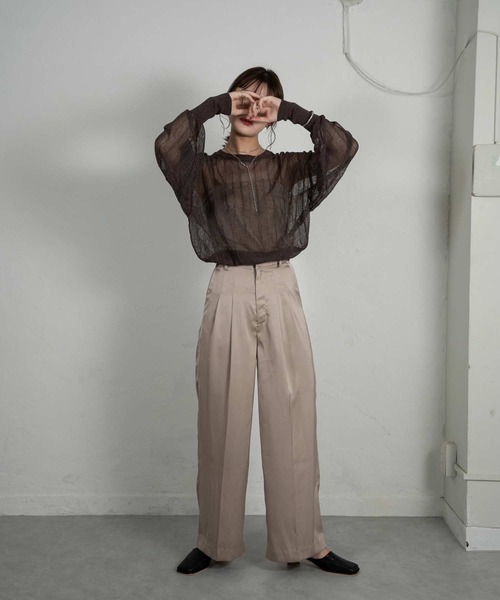 Amiur（エミレ）の「stripe knit pullover（Tシャツ/カットソー・レディース・グリーン/アイボリー/ブラウン・FREE）」の21枚目の写真