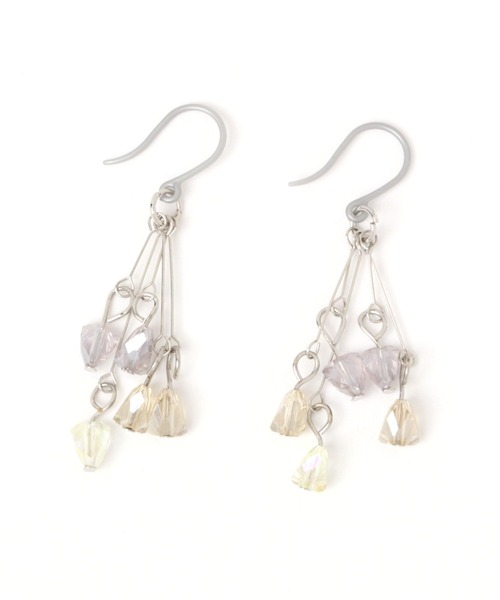 GLOBAL WORK(グローバルワーク)の「MADE IN JAPAN/ガラス樹脂ピアス/277864(ピアス(両耳用)・レディース・ホワイト/ライトブルー/ベージュ/オレンジ・FREE)」の2枚目の写真