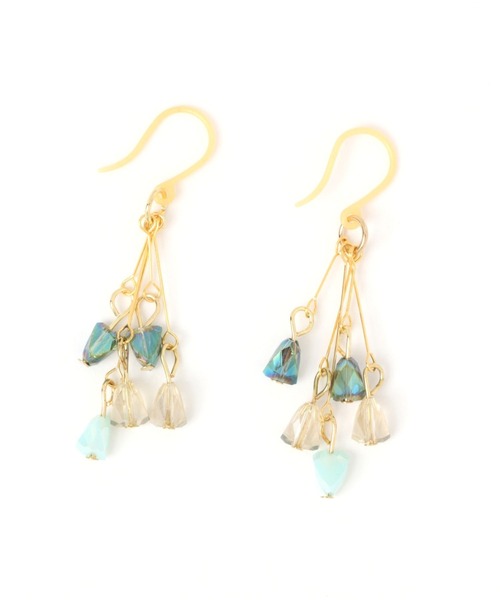 GLOBAL WORK(グローバルワーク)の「MADE IN JAPAN/ガラス樹脂ピアス/277864(ピアス(両耳用)・レディース・ホワイト/ライトブルー/ベージュ/オレンジ・FREE)」の4枚目の写真