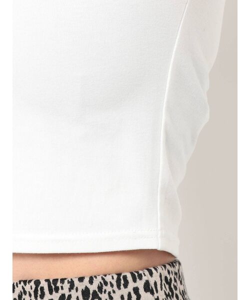 GYDA（ジェイダ）の「チョーカーデザインVネックトップス（Tシャツ/カットソー・レディース・チャコールグレー/オフホワイト・FREE）」の10枚目の写真