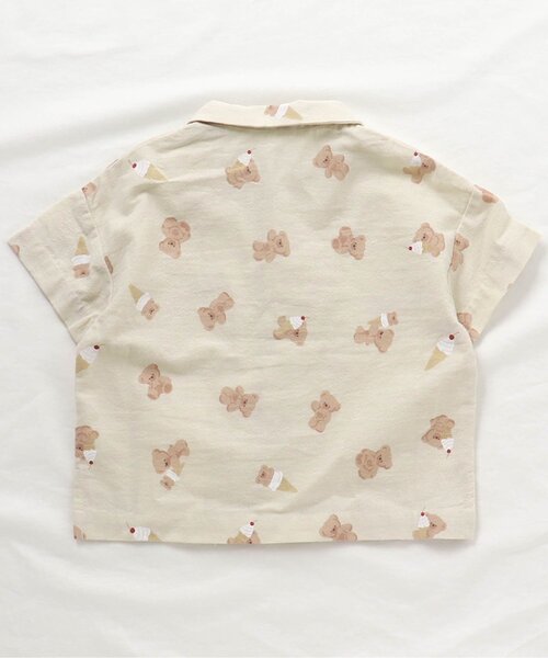 apres les cours（アプレレクール）の「tiny bear 総柄シャツ（シャツ/ブラウス・キッズ・ベージュ/アイボリー・90/100/110/120/80）」の7枚目の写真