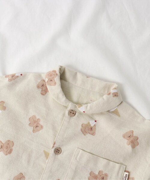 apres les cours（アプレレクール）の「tiny bear 総柄シャツ（シャツ/ブラウス・キッズ・ベージュ/アイボリー・90/100/110/120/80）」の9枚目の写真