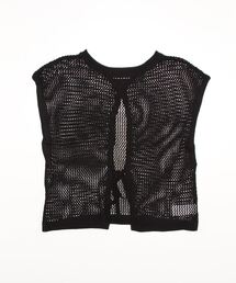 Samansa Mos2 | メッシュ編み後ろリボンニットベスト(ベスト)