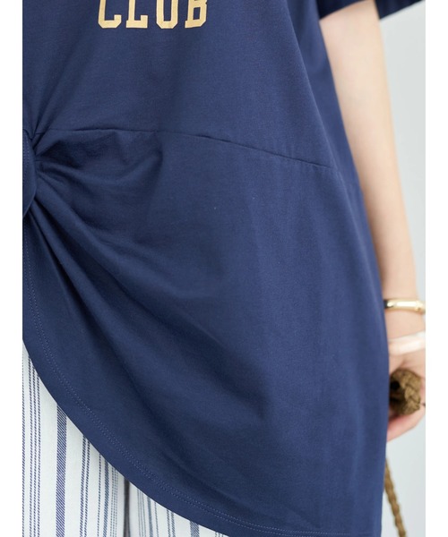 earth music&ecology（アースミュージックアンドエコロジー）の「ツイストカレッジチュニック（Tシャツ/カットソー・レディース・ライトグリーン/ネイビー/オフホワイト・FREE）」の17枚目の写真