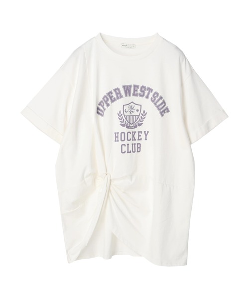 earth music&ecology（アースミュージックアンドエコロジー）の「ツイストカレッジチュニック（Tシャツ/カットソー・レディース・ライトグリーン/ネイビー/オフホワイト・FREE）」の14枚目の写真