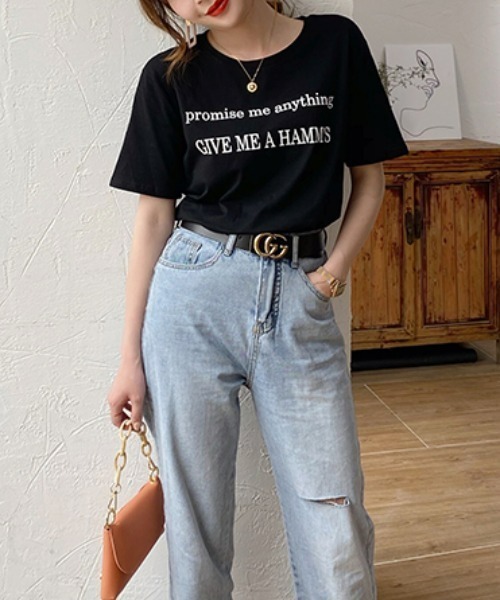 at12:03（アットイチニーゼロサン）の「カラーレタリングTシャツ（Tシャツ/カットソー・レディース・ホワイト/ブラック/オレンジ・FREE）」の8枚目の写真