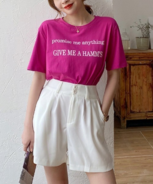 at12:03（アットイチニーゼロサン）の「カラーレタリングTシャツ（Tシャツ/カットソー・レディース・ホワイト/ブラック/オレンジ・FREE）」の18枚目の写真