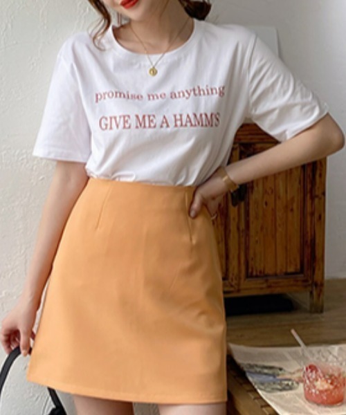 at12:03（アットイチニーゼロサン）の「カラーレタリングTシャツ（Tシャツ/カットソー・レディース・ホワイト/ブラック/オレンジ・FREE）」の6枚目の写真