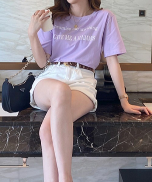 at12:03（アットイチニーゼロサン）の「カラーレタリングTシャツ（Tシャツ/カットソー・レディース・ホワイト/ブラック/オレンジ・FREE）」の13枚目の写真