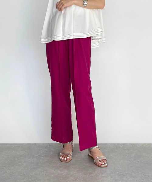 PICCIN（ピッチン）の「リネン混ストレートパンツ（その他パンツ・レディース・ブラック/ピンク/グリーン・M/L）」の6枚目の写真