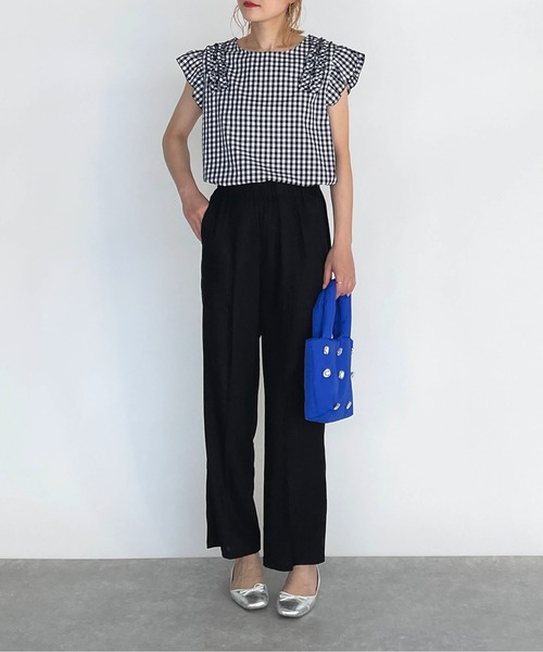 PICCIN（ピッチン）の「リネン混ストレートパンツ（その他パンツ・レディース・ブラック/ピンク/グリーン・M/L）」の8枚目の写真