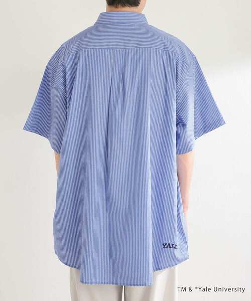 SENSE OF PLACE by URBAN RESEARCH（センスオブプレイスバイアーバンリサーチ）の「『別注』YALE×SENSE OF PLACE　シシュウストライプシャツ（シャツ/ブラウス・メンズ・ネイビー・MEDIUM/LARGE）」の11枚目の写真