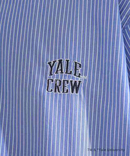 SENSE OF PLACE by URBAN RESEARCH（センスオブプレイスバイアーバンリサーチ）の「『別注』YALE×SENSE OF PLACE　シシュウストライプシャツ（シャツ/ブラウス・メンズ・ネイビー・MEDIUM/LARGE）」の9枚目の写真