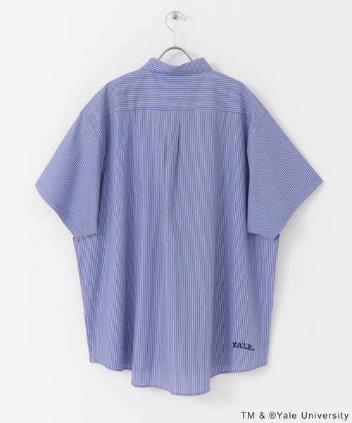 SENSE OF PLACE by URBAN RESEARCH（センスオブプレイスバイアーバンリサーチ）の「『別注』YALE×SENSE OF PLACE　シシュウストライプシャツ（シャツ/ブラウス・メンズ・ネイビー・MEDIUM/LARGE）」の6枚目の写真