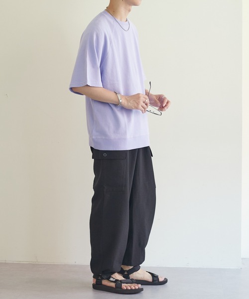 DISCOAT(ディスコート)の「テックリネンワイドカーゴパンツ(カーゴパンツ・レディース・ブラック/ライトグレー/ベージュ・MEDIUM/LARGE)」の6枚目の写真
