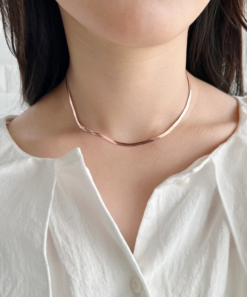 iso（イソ）の「2連スネークチェーンネックレス/セパレート（ネックレス・レディース・ゴールド/シルバー/ピンク・FREE）」の4枚目の写真