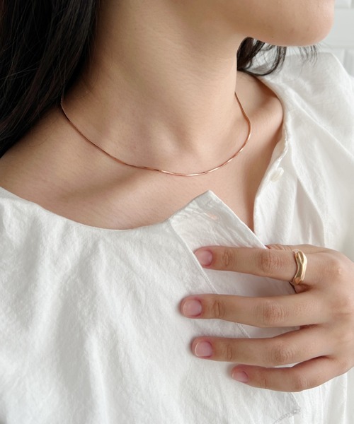 iso（イソ）の「2連スネークチェーンネックレス/セパレート（ネックレス・レディース・ゴールド/シルバー/ピンク・FREE）」の6枚目の写真