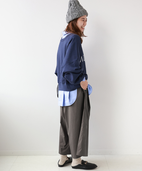 美品　グラミチ　ニコアンド別注　タックフレアパンツ　リネンコットン　Ｍ　黒 美品 グラミチ ニコアンド別注 タックフレアパンツ リネン