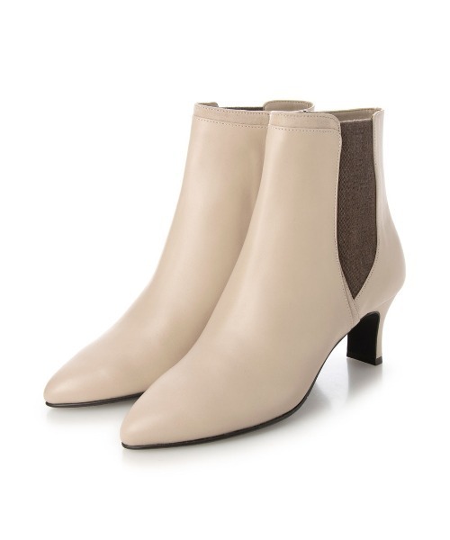 Riz raffinee（リズラフィーネ）の「ポインテッドトゥサイドゴアショートブーツ（ブーツ・レディース・ブラック/アイボリー/グレー・23cm/24cm/23.5cm/24.5cm）」の4枚目の写真