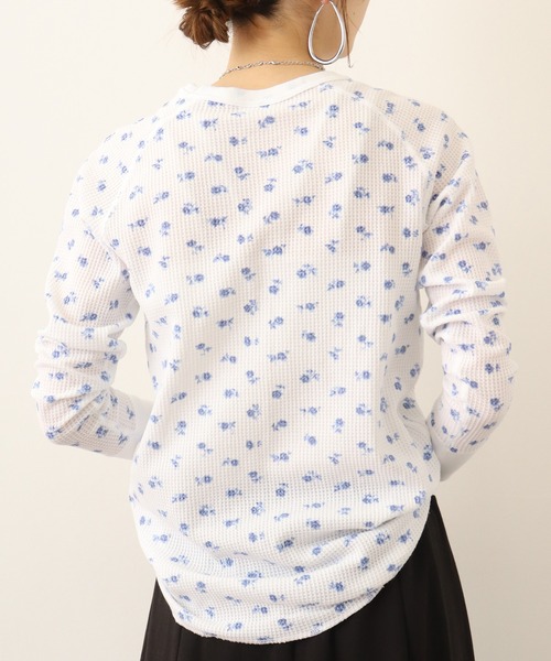 JEMORGAN（ジェーイーモーガン）の「JEMORGAN ワッフルレトロ花柄ラグランロングスリーブＴ（パック入り）（Tシャツ/カットソー・レディース・ホワイト/杢グレー・FREE）」の7枚目の写真