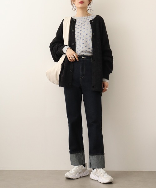 JEMORGAN（ジェーイーモーガン）の「JEMORGAN ワッフルレトロ花柄ラグランロングスリーブＴ（パック入り）（Tシャツ/カットソー・レディース・ホワイト/杢グレー・FREE）」の9枚目の写真