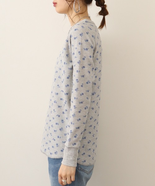 JEMORGAN（ジェーイーモーガン）の「JEMORGAN ワッフルレトロ花柄ラグランロングスリーブＴ（パック入り）（Tシャツ/カットソー・レディース・ホワイト/杢グレー・FREE）」の14枚目の写真