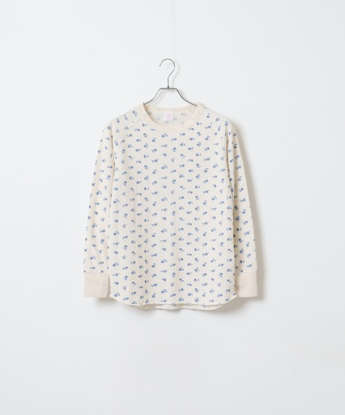JEMORGAN(ジェーイーモーガン)の「JEMORGAN ワッフルレトロ花柄ラグランロングスリーブT(パック入り)(Tシャツ/カットソー・レディース・ホワイト/杢グレー/ナチュラル・FREE/F)」の6枚目の写真