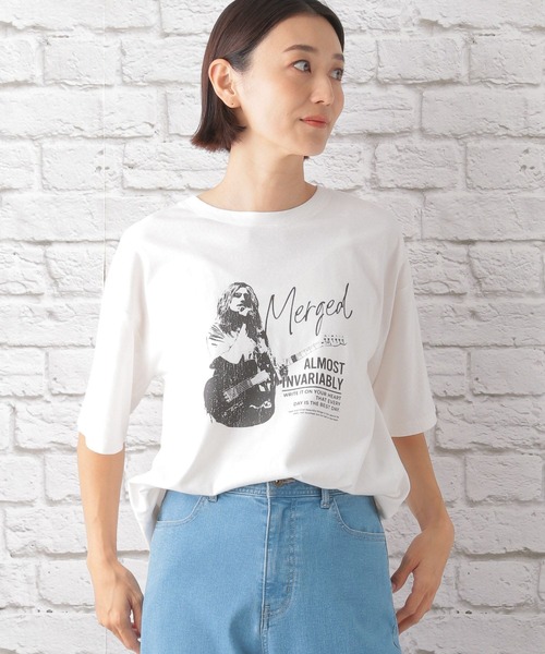 LEPSIM(レプシィム)の「ユーズド風プリントT 122629(Tシャツ/カットソー・レディース・ブラック/グレー/オフホワイト・FREE)」の3枚目の写真