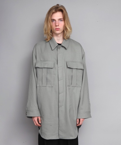 ato（アトウ）の「OVERSIZED CPO（シャツ/ブラウス・メンズ・ブラック/ライトグリーン・44/46/48）」の7枚目の写真