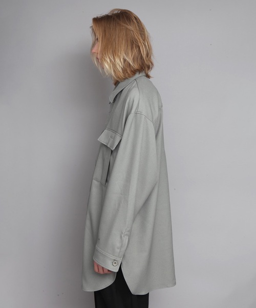 ato（アトウ）の「OVERSIZED CPO（シャツ/ブラウス・メンズ・ブラック/ライトグリーン・44/46/48）」の5枚目の写真