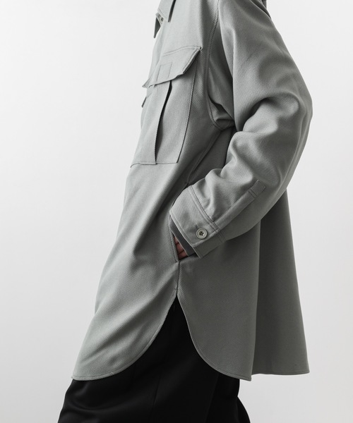 ato（アトウ）の「OVERSIZED CPO（シャツ/ブラウス・メンズ・ブラック/ライトグリーン・44/46/48）」の16枚目の写真