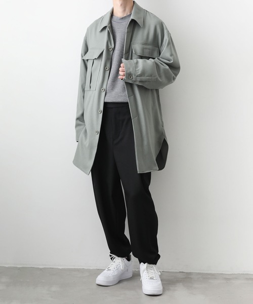 ato（アトウ）の「OVERSIZED CPO（シャツ/ブラウス・メンズ・ブラック/ライトグリーン・44/46/48）」の21枚目の写真