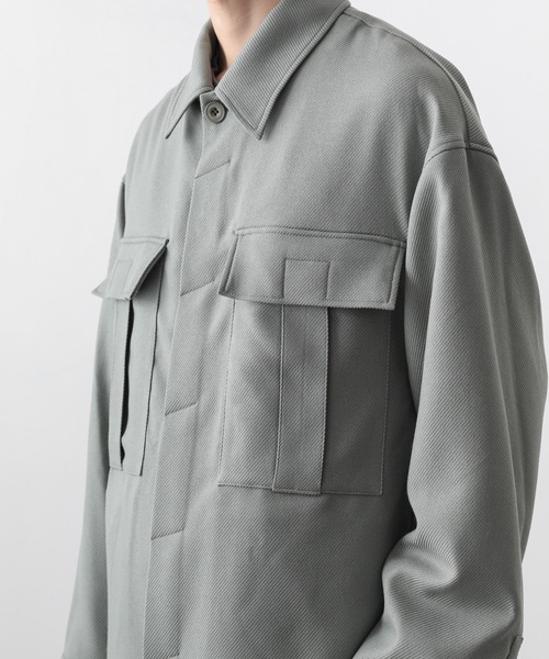 ato（アトウ）の「OVERSIZED CPO（シャツ/ブラウス・メンズ・ブラック/ライトグリーン・44/46/48）」の14枚目の写真