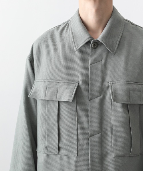 ato（アトウ）の「OVERSIZED CPO（シャツ/ブラウス・メンズ・ブラック/ライトグリーン・44/46/48）」の12枚目の写真