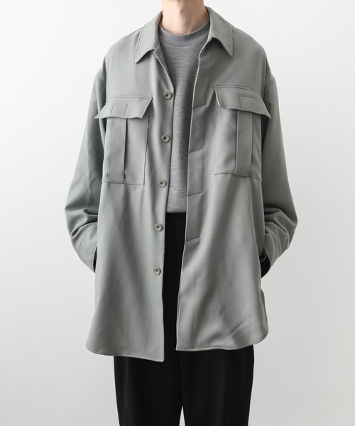 ato（アトウ）の「OVERSIZED CPO（シャツ/ブラウス・メンズ・ブラック/ライトグリーン・44/46/48）」の20枚目の写真