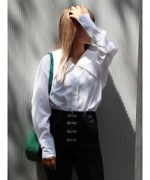 ストライプ BIG COLLAR シャツ