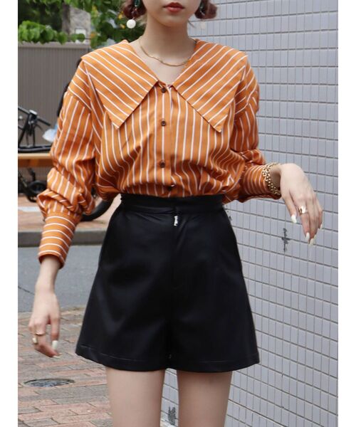 EVRIS(エヴリス)の「ストライプ BIG COLLAR シャツ(シャツ/ブラウス・レディース・ホワイト/ブルー/オレンジ・FREE)」の19枚目の写真