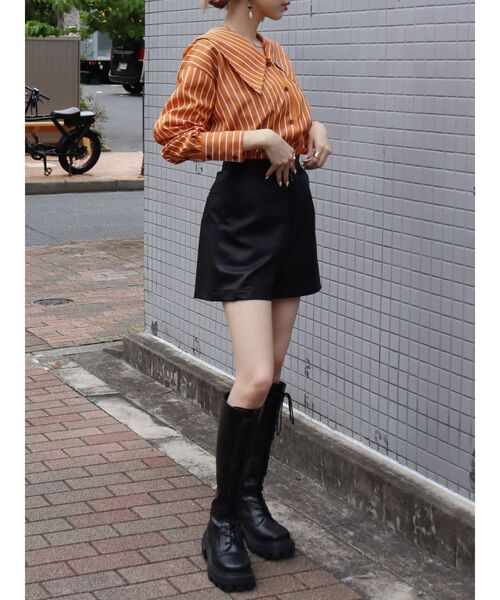EVRIS(エヴリス)の「ストライプ BIG COLLAR シャツ(シャツ/ブラウス・レディース・ホワイト/ブルー/オレンジ・FREE)」の16枚目の写真