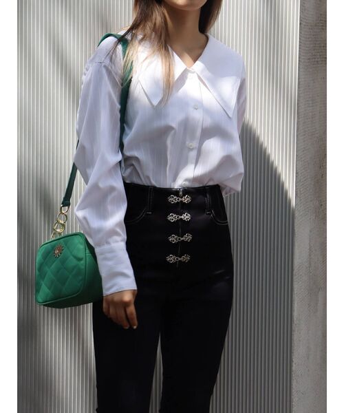 EVRIS(エヴリス)の「ストライプ BIG COLLAR シャツ(シャツ/ブラウス・レディース・ホワイト/ブルー/オレンジ・FREE)」の20枚目の写真